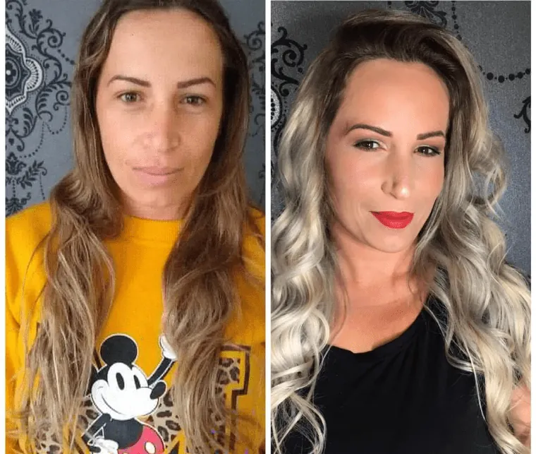 Antes e depois: loiro perolado com esfumado por Gleice Carrion
